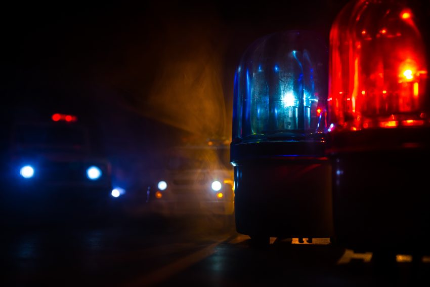 emergency response lights in the dark